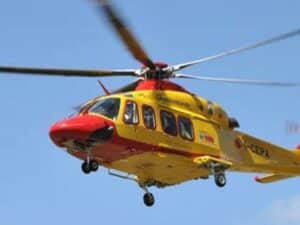 Elicottero giallo e rosso del 118